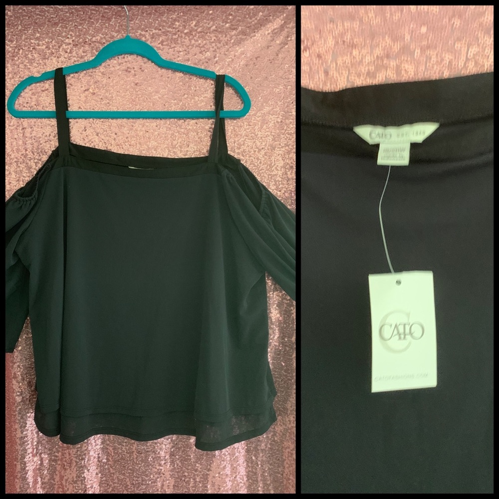 Black off the shoulder dressy shirt